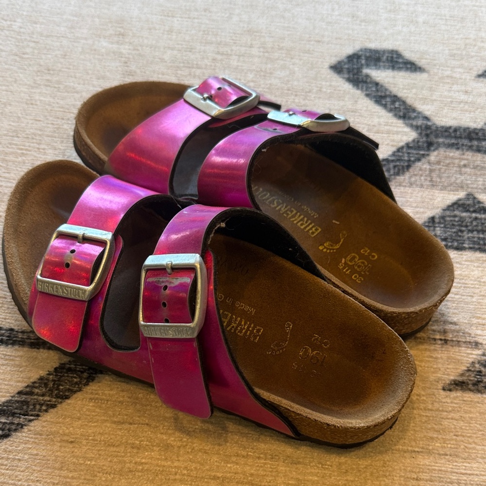 Birkenstock Kids Metallic Pink Sandals